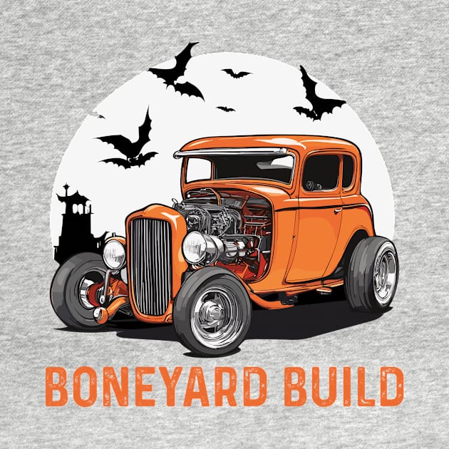 Boneyard Build Hot Rod for Halloween by Kingrocker Clothing